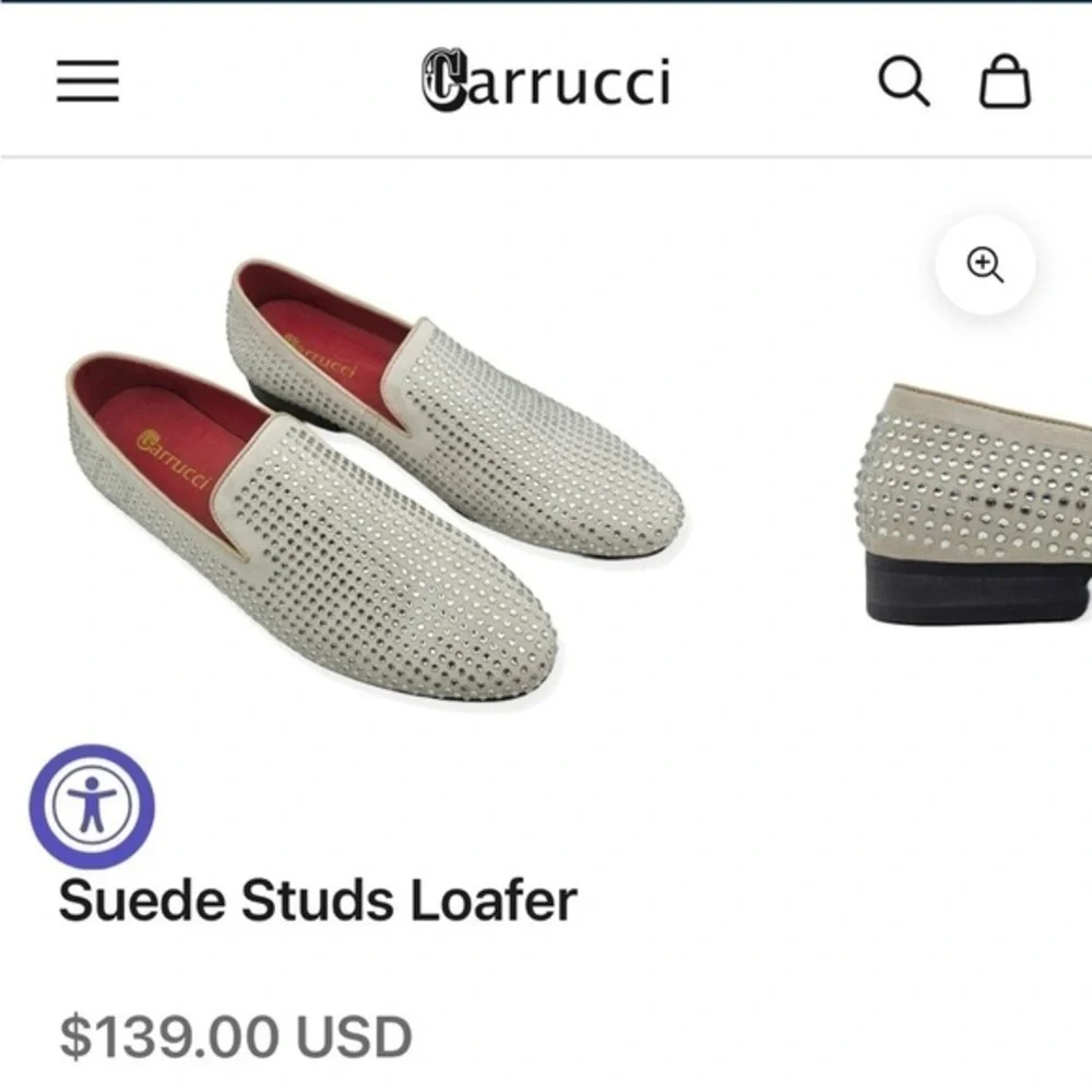 Carrucci suede with beautiful crystals blue bottoms shoes size13,